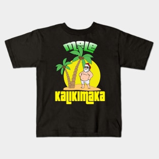 Mele Kalikimaka Christmas Santa Shaka Hawaii Kids T-Shirt